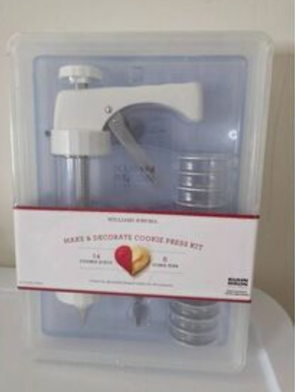 Williams Sonoma White Cookie Press and Decorating Set